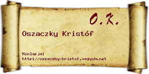 Oszaczky Kristóf névjegykártya