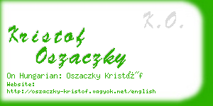 kristof oszaczky business card